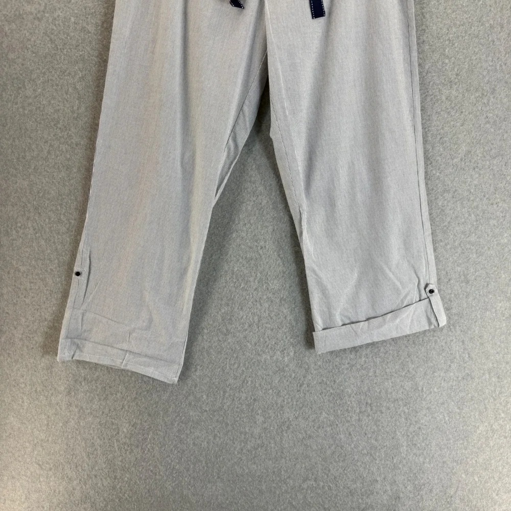 Nautica Sleepwear Womens Pajama Pants Blue Striped Drawstring Lounge Size Medium